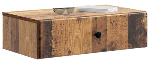 vidaXL Wandmontierter Beistelltisch Altholz 59 x 34,5 x 17 cm, Eleganter Beistelltisch, modernes Stauraummöbel, rechteckig, vielseitig für Dein Wohnzimmer