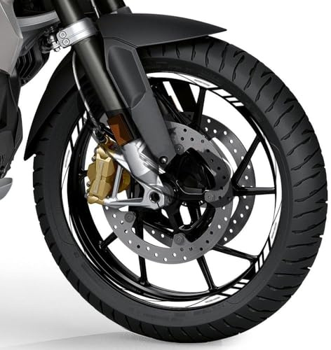 WENINETIES 16 Pezzi Adesivi Cerchi Moto per Kawasaki Eliminator 500 450 SE 2023 2024 2025, Strisce Cerchioni Catarifrangenti Impermeabile Adesivi Ruote Moto Decorazione Pneumatici Set,White