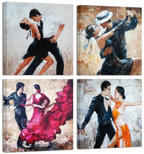 Tango Decorative Art Poster Print Romance Leidenschaft Dancing Kunst für Schlafzimmer Bar Dekorationen 12x12x4pcs Framed