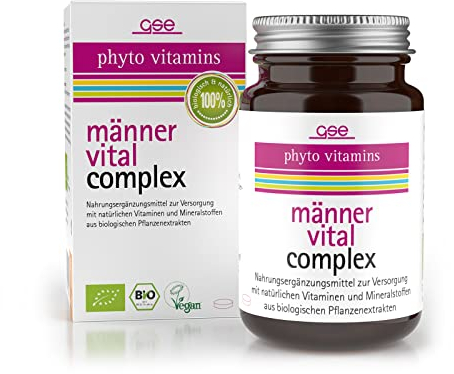 GSE Männer Vital Complex Tabletten, 60 Stück, reich an Vitaminen, Mineralstoffen und Spurenelementen, BIO-Qualität, 100% vegan und ohne Zusatzstoffe
