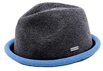 CHILLOUTS Boston Hat - Pork Pie Hut Herren/Damen, 100% Polyester, Sommer Trendhut, Breaking Bad/Rocky Stil, Crushable, grau blau, L-XL