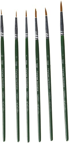 Kreul 723001-Pinceaux pour Peinture Porcelaine, 6 pièces Poils de Poney synthétiques Ronds dans Les Tailles 00, 0, 1, 2, 3 et 4, Verre, Multicolor, One size
