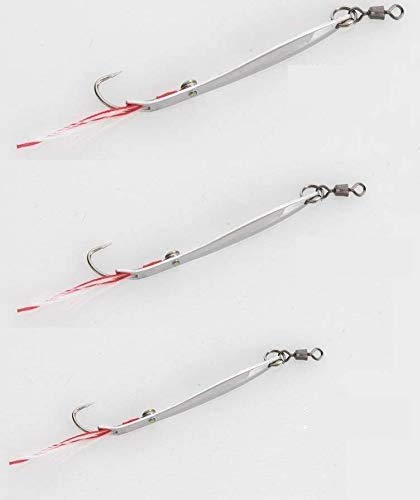 Kit 3 Cucchiaini Unghietta Piuma Bianca Pesca Traina Mini Troll Trainetta