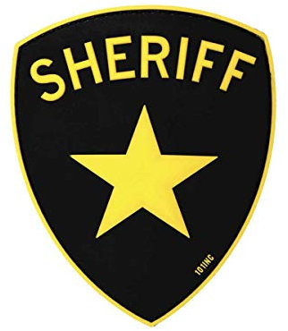 3D Sheriff Patch Abzeichen Aufnäher 10,5 x 8,5 cm gelb Karneval Kostüm Fasching
