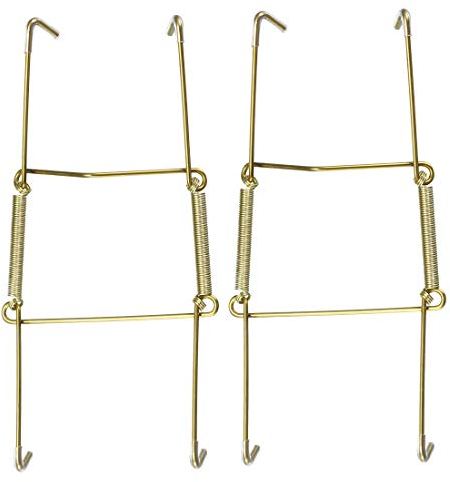 sourcing map Plate Hanger, 6-inch U Type Zinc Plated Invisible Wall Decorative Hooks with Tip Protectors, 2 Pcs