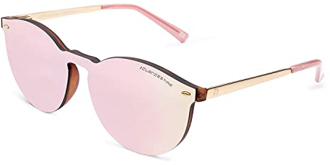 CLANDESTINE - Gafas de Sol Unisex - Modelo Loop - Color Rosa Espejo - Cristales de Nylon Anti Niebla de Color Rosa con Filtro HD - Protección UV 400-139 x 56 mm