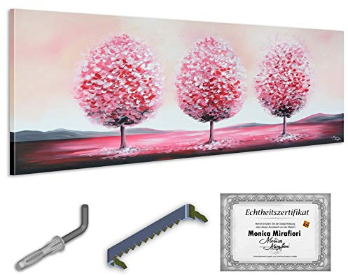 Monica Mirafiori I 100% HANDGEMALT I Gemälde Drei Bäume I 160x60cm | Gemälde Handgemalt | Acrylgemälde | Sehr Großes Acrylbild I Moderne Kunst I Kunstbilder