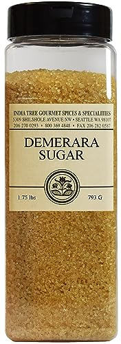 India Tree Demerara Sugar, 1.75 lb | Vegan, Non-GMO, Gluten-Free and Fair Trade Unrefined Cane Sugar with Rich Molasses & Crunchy Crystals from Mauritius