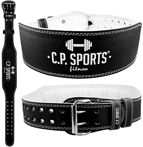 C.P. Sports Gewichthebergürtel Leder schwarz, Trainingsgürtel mit Größentabelle XXS - XXXXXL (XXS)