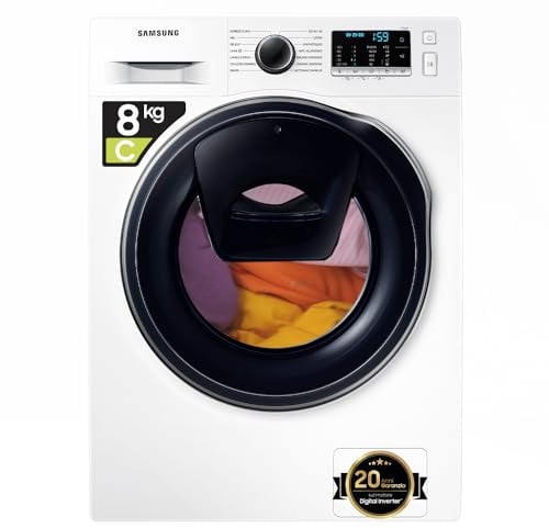 SAMSUNG Lavadora Slim AddWash™ WW8NK52E0VW/ET, libre instalación, 8 kg, 1200 RPM, Clase C, vapor, carga frontal, 60 x 85 x 45 cm