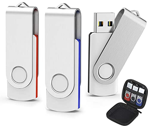 AreTop 32GB USB 3.0 Stick 3 Stück mit Flash Memory Sticks Tasche, High Speed 3.0 Speicherstick Thumb Drive zur Datenspeicherung, Doppelte Farbabstimmung für einfache Klassifizierung