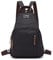 FANDARE Retro Brusttasche Sling Bag Klein Rucksack Schulranzen Umhängetasche Schulrucksack Sporttasche für Damen Herren Pendeln Schule Freizeit Reise Daypacks Dauerhaft Polyester Schwarz