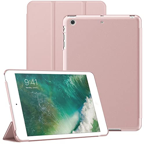 JETech Case for iPad mini 1/2/3, Protective Hard Back Shell Soft-Touch Tablet Stand Cover, Auto Wake/Sleep (Rose Gold)