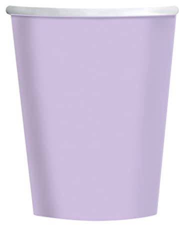 Amscan 9915403-212-66 - Pastel Lilac Eco-Friendly Recyclable Paper Party Cups - 8 Pack
