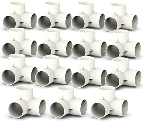 ERGAOBOY 15 pezzi 25 mm 3 vie a forma di T in PVC bianco connettore per tubi raccordi per serra, adattatore per tubo dell'acqua di accoppiamento