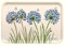 Agapanthus & Butterflies - Emma Ball Colourful Melamine Tray - Large - Cream, Blue, Green - 43 cm