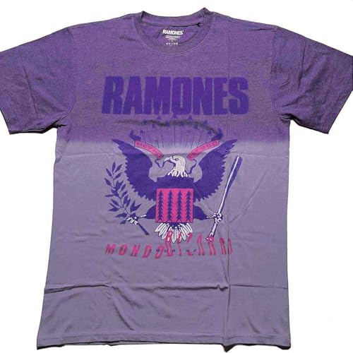 Ramones T Shirt Mondo Bizarro Band Logo Official Unisex Purple Dye Wash