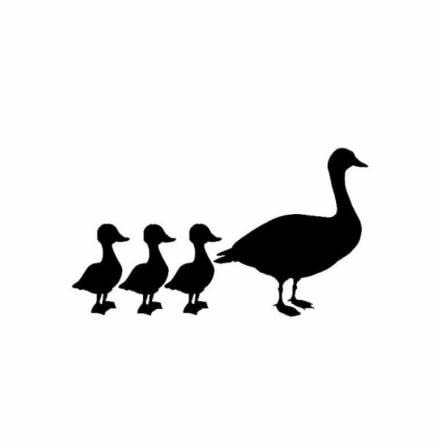 GAETOYEN Autoaufkleber Hund Personalisiert 14,1 cm X 8 cm Schöne Gans Familie Auto Aufkleber Vinyl Aufkleber Schwarz/Silber Css1A404