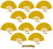 FANSOF.FANS Pack of 10 Paper Handheld Folding Fan with a Tassel and Grade A Bamboo Ribs for Women Girls Summer Party Favour Birthday Wedding Gift (School Bus Yellow)