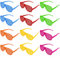 Ainiv 12 Paar Shutter Shades Brille, Transparente Candy Color Sonnenbrille für Geburtstagsfeier, Halloween, LNeuheit Party ustige Partybrillen für Erwachsene, Jungen und Mädchen 12er Pack