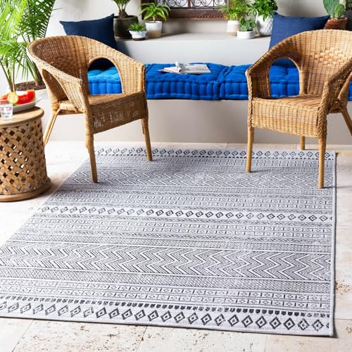 Livabliss Mimi Prague Indoor Outdoor Rug, Boho – 130x180 cm, Black & White