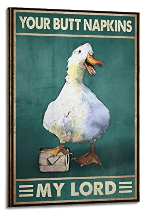 KYNA Vintage-Tier-Poster Your Butt Napkins EMY Lord Poster, dekoratives Gemälde, Leinwand, Wandposter und Kunstbild, modernes Familien-Schlafzimmer, Dekoration, Poster, 60 x 90 cm