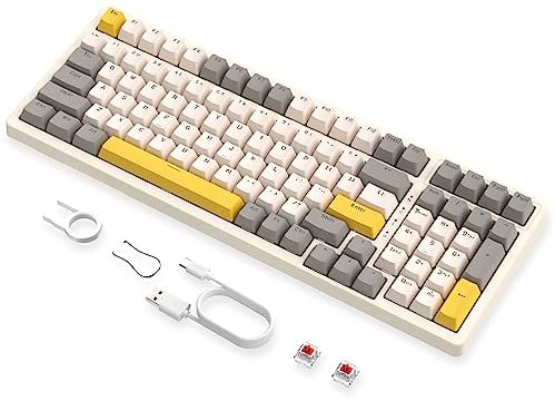 MAGIC-REFINER K3MAX Gaming Tastatur, Mechanisch Tastatur 18 RGB Hinterleuchtet Kabelgebunden, Apex Pro TKL Tastatur Hot Swap 100 Tasten mit Numpad, Anti-Ghosting, Eva Schaum, Rote Schalter, Win/Mac
