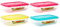 Tradineur - Pack de 4 Fiambreras Rectangular con Tapa - Fabricado en plástico - Capacidad de 1,8 litros - Apta para microondas y lavavajillas - 6 x 26,5 x 18 cm - Tapa Color Aleatorio