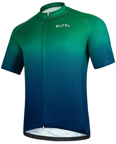 ROTTO Herren Radtrikot Fahrradtrikot Kurzarm Farbverlauf Serie