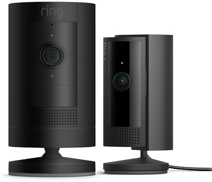 Ring Caméra extérieure sans fil (Stick Up Cam) + Caméra intérieure (Indoor Cam 2e gén.) | Caméra de surveillance wifi avec vidéo HD 1080p, audio bidirectionnel | Essai Ring Home gratuit 30 j.