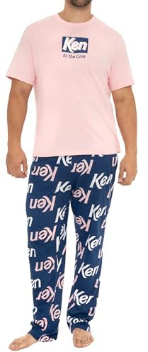 Barbie Pigiama Ken | Pigiama Uomo Cotone Lungo | Ken Pigiamoni Uomo | Rosa L