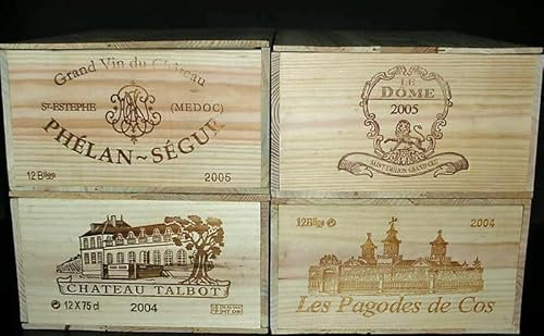 12 bottle size - Wooden Wine Box Crate for Vintage Shabby Chic Home Storage WITH LID