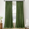 PONY DANCE Samt Gardinen Olivgrün (300g/m²) Wohnzimmer Vorhänge Samt Schienensystem 2er Set H 240 x B 132 cm Thermogardine Wärmeisolierend Samtvorhang Kräuselband Velvet Blackout Curtains