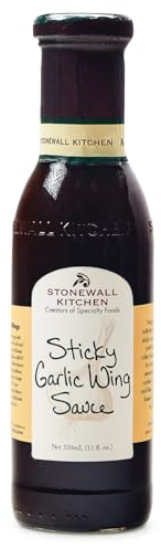 Stonewall Kitchen Sticky Garlic Wing Sauce, 330 ml – Würzig-süße BBQ-Sauce mit klebrigem Knoblauch, ideal zum Karamellisieren von Fleisch und Gemüse