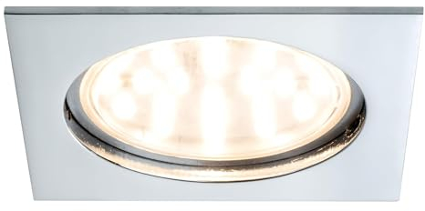 Nanologic LED Einbaustrahler, 14W Einbauleuchten Chrom Deckenspots Eckig, Dimmbar Deckenstrahler 2700K, IP44 Ultra Flach LED Spots für Badezimmer Wohnzimmer