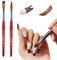 LEDSUUEI Acrylic Nail Brush - 100% Pure Kolinsky Hair Bristles Acrylic Brushes for Nails Oval Crimped Shaped Red Wood Handle Acrylic Powder Nail Art Brush Professional Salon Quality (SIZE 8/12）