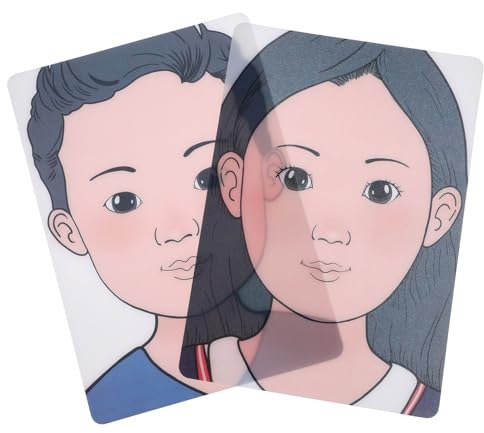 BELLIFFY 2 Stück A4 Wiederverwendbare Kunststoff Übungstafeln Zum Schminken Gesichtsbemalung Übung Für Kinder Und Anfänger Mit Abwischbaren Make-up Vorlagen