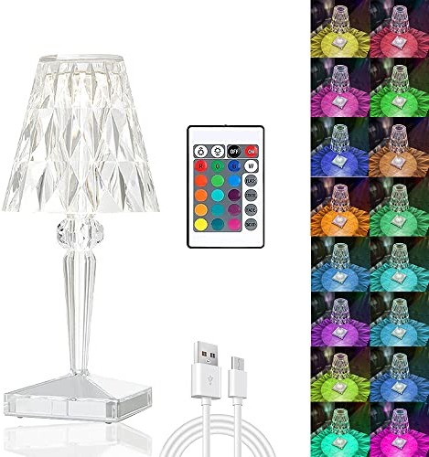 Dadazhenxuan Led Nachttischlampe Kristall,Kristall Lampe,Crystal Lamp,Led Tischleuchte Kristall,Acryl Diamant Nachttischlampe,Led Lampe Tischlampe Crystal