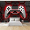 Papier Peint Panoramique 3D Manette De Jeu Géométrique Rouge 350x256 cm Papier Peint Photo Mural Intissé, Poster Tapisserie Mural Personnalisé 3D Pour Salon Chambre Décoration Murale