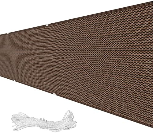 Balkonabdeckung Ohne Bohren 60 x 800 cm Witterungsbeständig Sichtschutz Balkonschutz Balkonabdeckung Balkonumspannung mit Kabelbinder für Balkon Und Terrasse, Braun