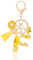 MWOOT Letter Keychain Initiale Schlüsselanhänger Buchstabe F,Alphabet Harz Blume Key Chain mit Gänseblümchen Biene Quaste Anhänger Handtasche Geldbörse Charm,Gelb Blütenblatt Keyring für Frauen(F)