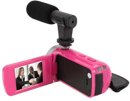 Yunir Videokamera, Digitalkamera-Bildschirmrekorder, Full HD 1080P 15FPS 16MP 2,4 Zoll 270 Grad Drehbares LCD 16X Digitalzoom-Camcorder-Kamera mit Mikrofon und 1020 MAh
