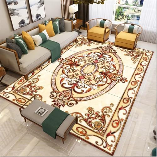 AU-OZNER Alfombra habitacion Infantil Alfombra Amarilla, Alfombra de Mesa de café para sofá gateando de bebé de yogaalfombras de habitacion,Amarillo,200x300cm