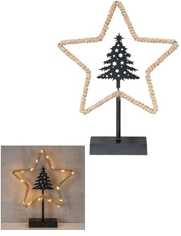 levandeo LED Stern H33cm Weihnachten Tanne Dekoleuchte Weihnachtsdeko Standeko Tischdeko Weihnachtsstern Dekostern Tanne