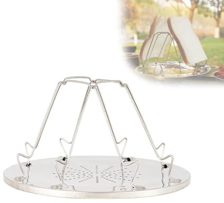 Foldable Camping Toaster - Stainless Steel Grill Rack for Camp Stove & BBQ | Compact 8.58x4.68 Inch (Folded), Wind-Resistant | Outdoor, Picnic, Tailgate Essentials