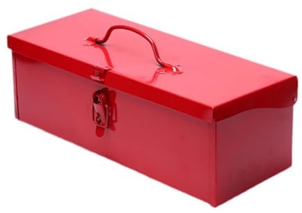 Milageto Werkzeugkasten Metall-Werkzeugkoffer, leerer Werkzeugkasten mit Verschlussschnalle, robuste Werkzeugaufbewahrung, DIY-Werkzeugkoffer wasserdicht für Auto, Werkstatt, Garage, 38 x 16 x 13 Rot