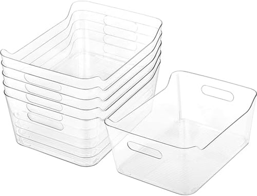 6 Pack Clear Plastic Drawer Organiser Trays, Kitchen & Bathroom Storage