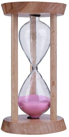 Horloge de sable en bois, 2 pièces, 3.0 Minutes, sablier, brosse à dents for enfant, minuterie, décoration la maison(Pink)