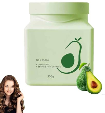 Avocado Haarmaske für Intensive Pflege,Avocado Haarmaskenbehandlung,Haarkur Extrem Geschädigtes Haar,Trockenes und Frizzy Haar,Haarmaske mit Avocadoöl und Sheabutter für Geschmei,Dickeres Haar (1PC)