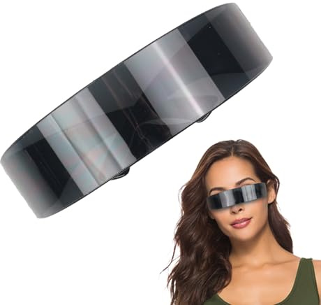 Futuristic Sunglasses - Decorative UV Protection Glasses, Trendy Rimless Sunglasses for Women and Men | Cyber Visor Sunglasses Stylish Fashion Eyewear Outdoor Driving Festival Accessories